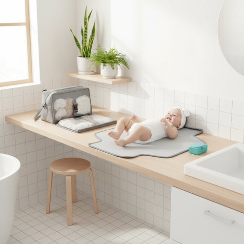 Portable Baby Changing Mat – Foldable with Memory Foam Pillow