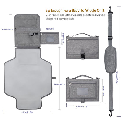 Portable Baby Changing Mat – Foldable with Memory Foam Pillow