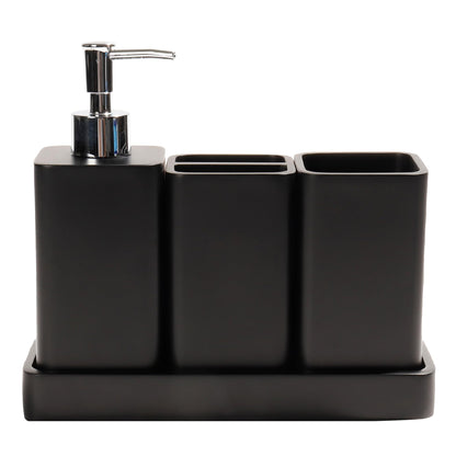 4-Piece Bathroom Accessories Set – Black - HausIna
