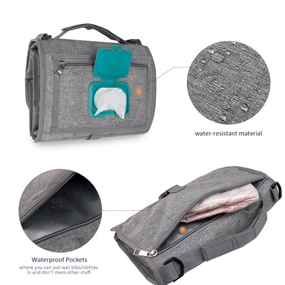 Portable Baby Changing Mat – Foldable with Memory Foam Pillow