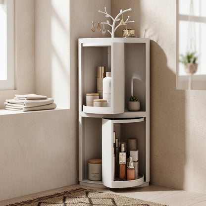 Corner storage rack shelf for bathroom or kitchen