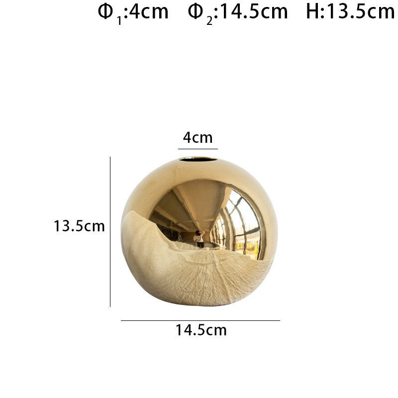 Electroplated Ceramic Gold Vase – Modern Home Decor - HausIna