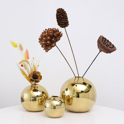 Electroplated Ceramic Gold Vase – Modern Home Decor - HausIna
