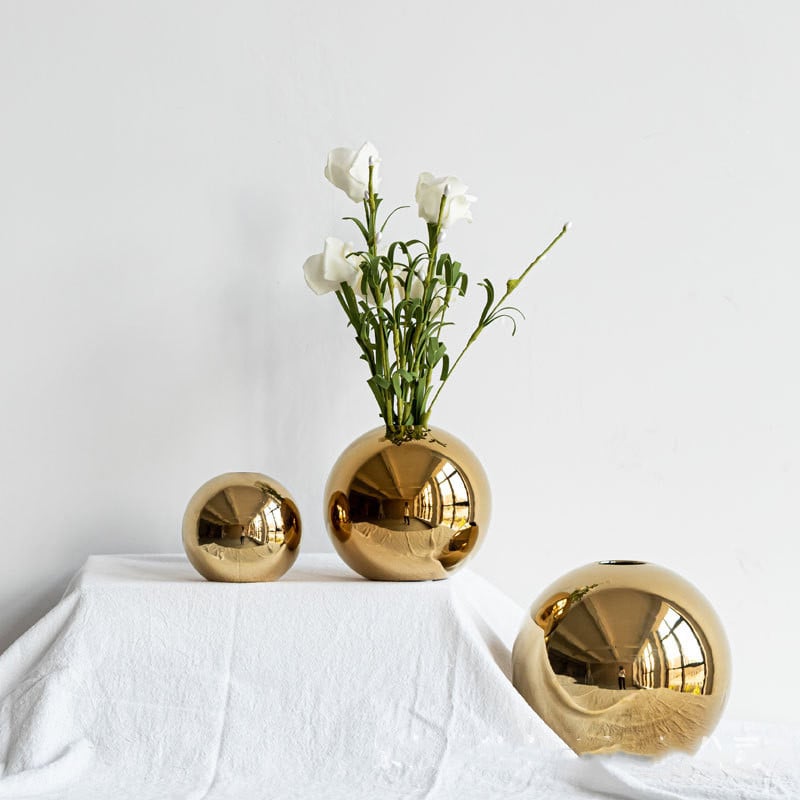 Electroplated Ceramic Gold Vase – Modern Home Decor - HausIna
