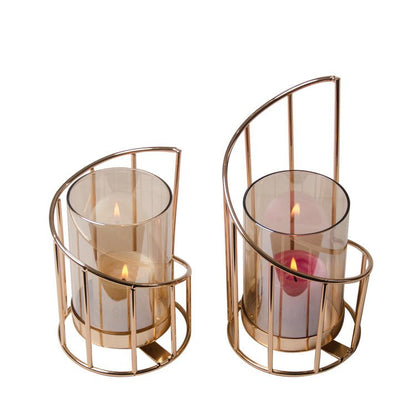 Geometric Iron Candle Holder - HausIna