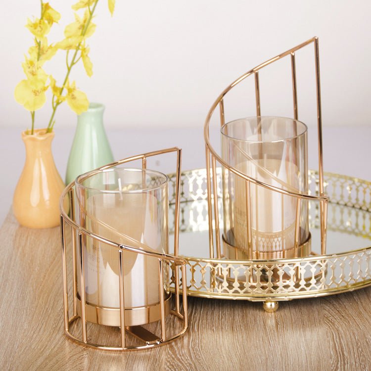 Geometric Iron Candle Holder - HausIna