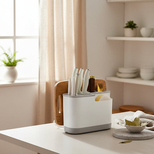 Kitchen Storage Rack with Knife Block - HausIna