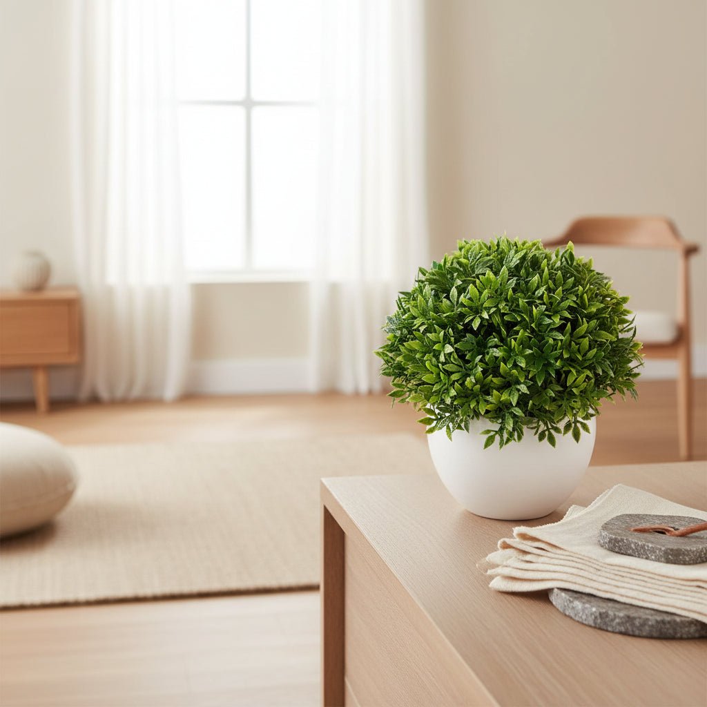 Potted Plant – White Ceramic - HausIna