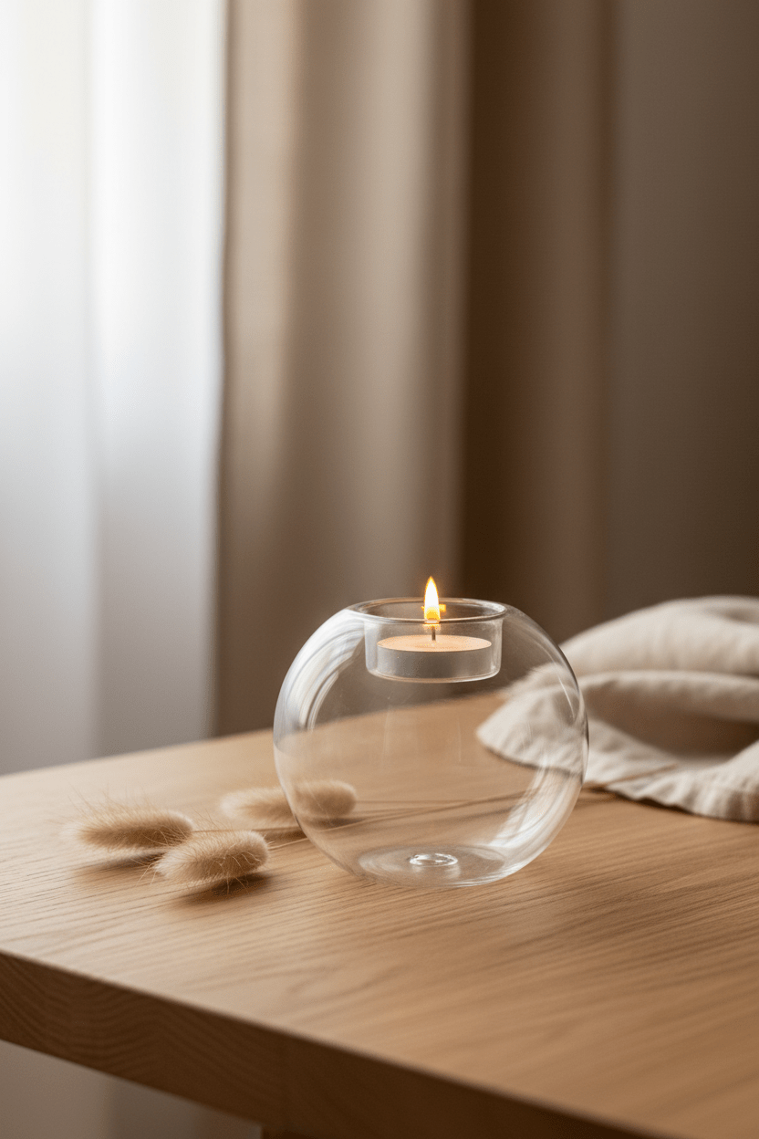 Round Glass Candle Holder - HausIna