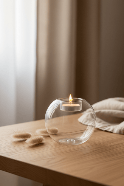 Round Glass Candle Holder - HausIna