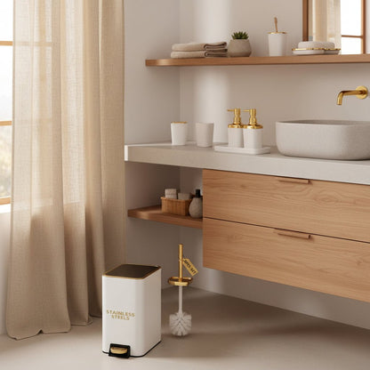 White & Gold Bathroom Set - HausIna