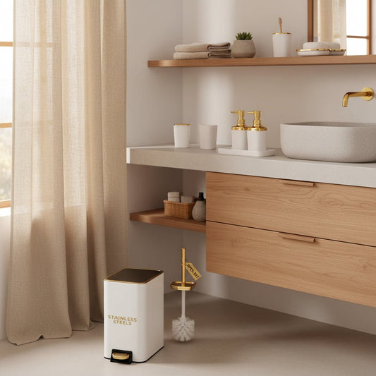 White & Gold Bathroom Set - HausIna