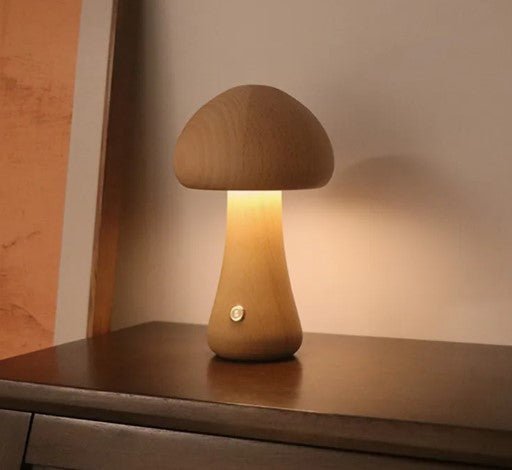 Wooden Mushroom Night Light - HausIna